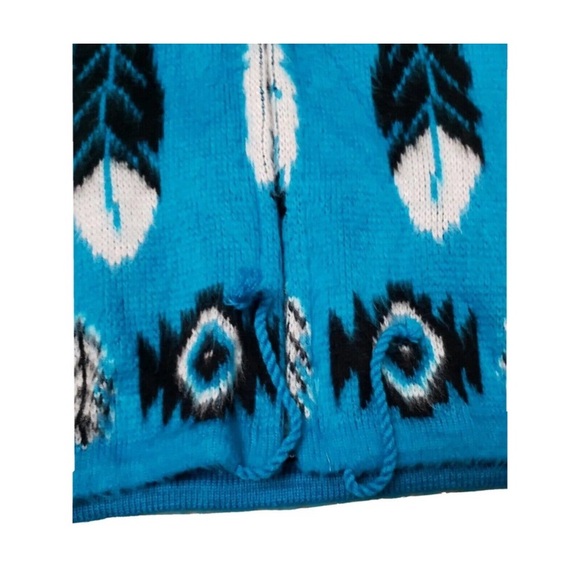 Yari Artesanias M Aztec Native Southwestern Hoodie Alpaca Wool Blanket Sweater - Picture 6 of 8